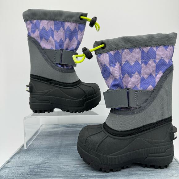NEW Columbia Powderbug Plus II Toddler Waterproof Winter Boot Gray/Purple Size 5 - Picture 2 of 10
